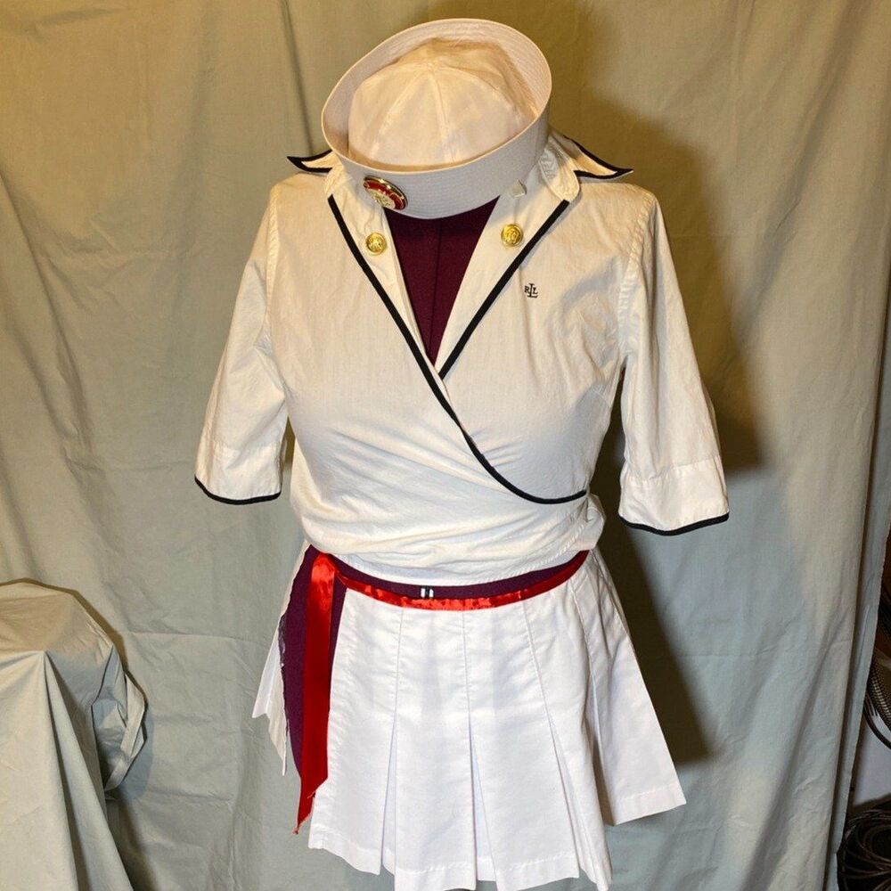 Woman’s Sexy Sailor Costume Homemade White, 3 Piece, Shirt, Hat, Skirt